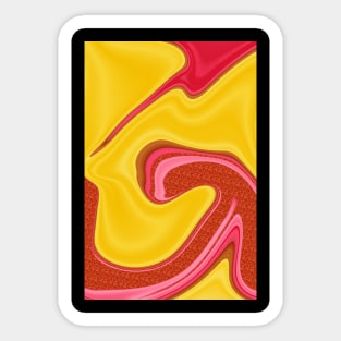 Red and Yellow Swirling Liquify Pattern Sticker